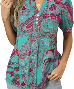 Boho Short Sleeve Chiffon Blouse UN39