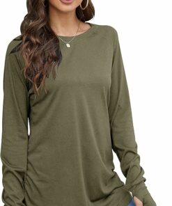 Crew Neck Round Hem Loose Tee UN51