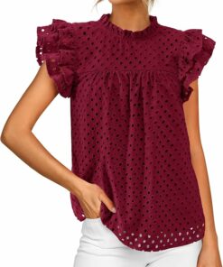 Hollow Out Lace Embroidered Blouse UN45