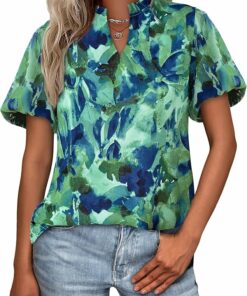 Puff Sleeve Loose Chiffon Top UN1