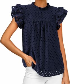 Short Ruffle Sleeves Shirt UN46
