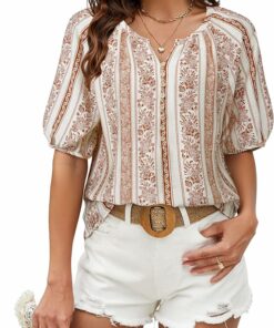 Vintage Boho Button Down Shirt UN44