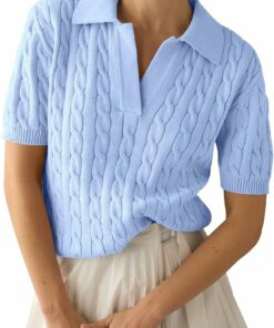 Women's Cable Short Sleeve Top UN31